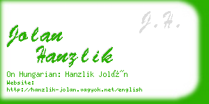 jolan hanzlik business card